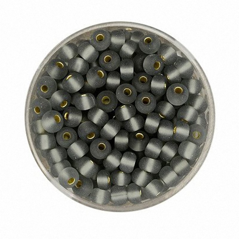 Rocailles grau matt Silbereinzug 4,5mm 17g Dose