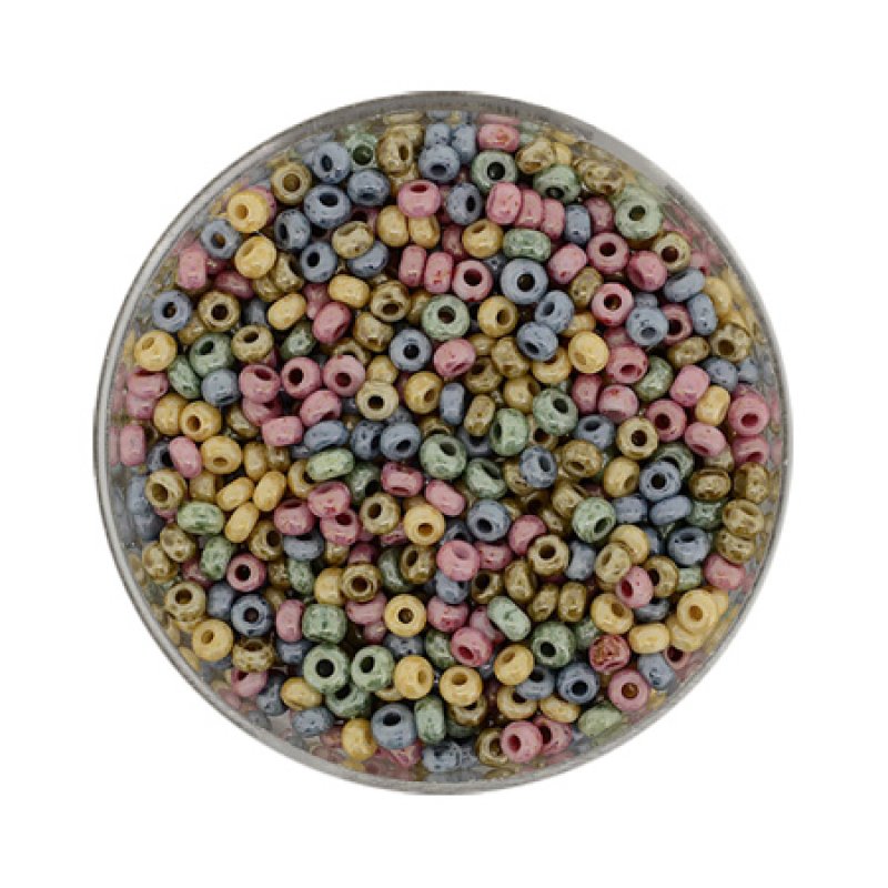 Rocailles bunt marmor 2,6mm 17g Dose