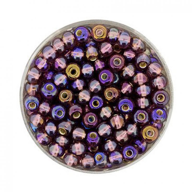 Rocailles amethyst AB Silbereinzug 4,5mm 17g Dose