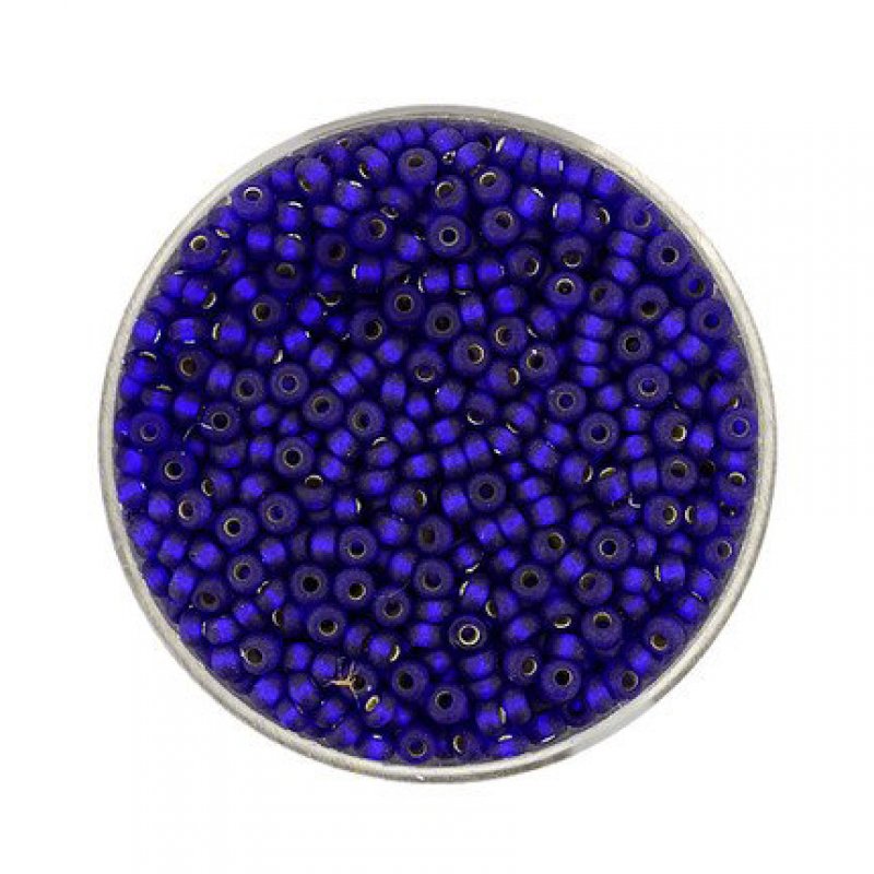 Rocailles blau Silbereinzug matt 2,6mm 17g Dose