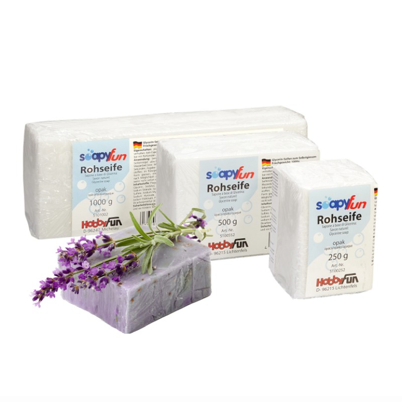 Rohseife Soapyfun in 3 Größen opak weiß (undurchsichtig)