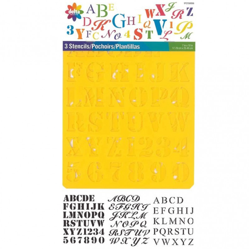Schablone 3 Schriftarten 25cm