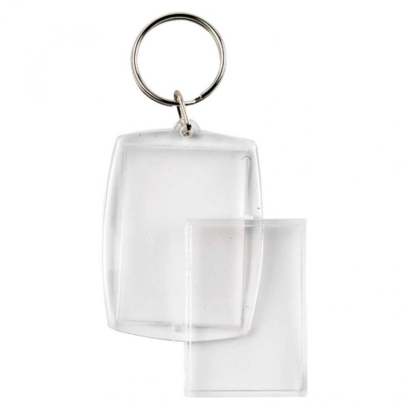 Schlüsselanhänger Acrylrechteck transparent