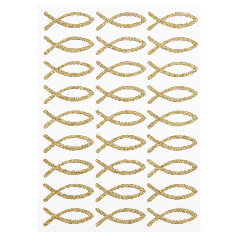 Glitzersticker Fische gold