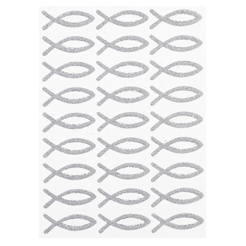 Glitzersticker Fische silber