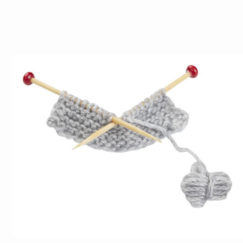 Miniatur-Strickzeug 5,5cm grau