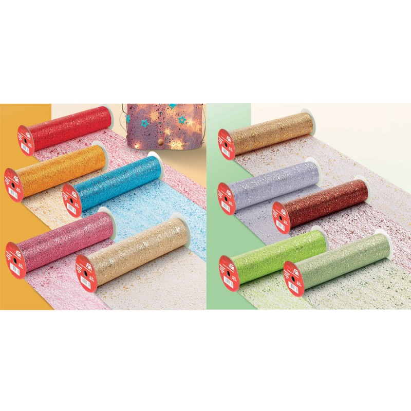 Tischband Glimmer-Crackle-Vlies 29cm 15m Rolle