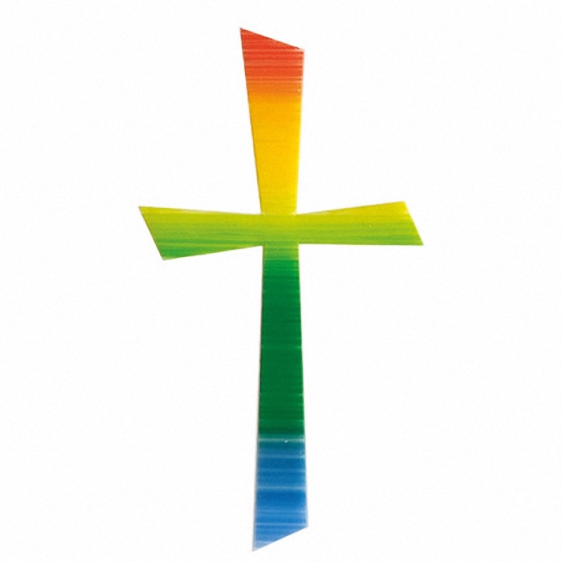 Wachssymbol Kreuz Regenbogen 10,5cm