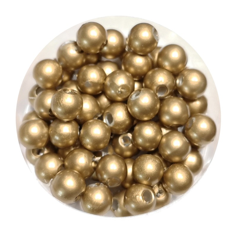 Wachsperlen gold matt 6mm