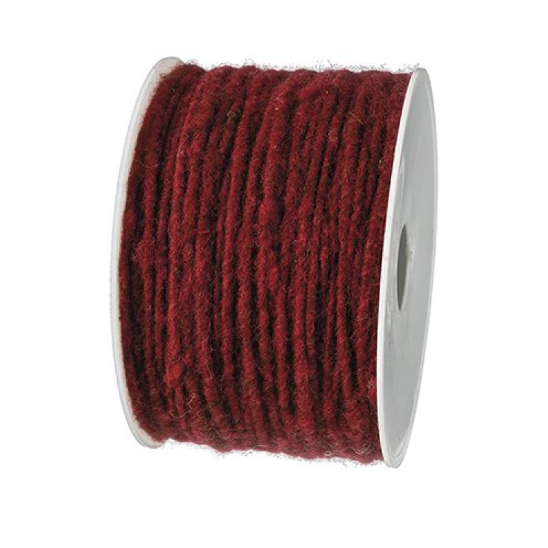 Wollkordel bordeaux 4mm auf Rolle