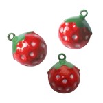Metallglöckchen Erdbeere rot 15mm