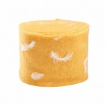 Filzband 15cm gelb mit Federn