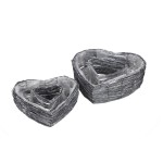 Pflanzherz Spaltweide 36/29cm 2er Set anthrazit