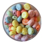 Smileyperle 7mm bunt-pastel-weiß für Buchstabenperlen