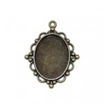 Anhänger für Cabochon 18x25mm bronze Welle
