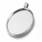 Anhänger für Cabochon 30x40mm silber