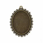 Anhänger für Cabochon 30x40mm bronze