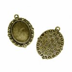 Anhänger für Cabochon 18x25mm altgold Muster