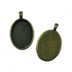 Anhänger für Cabochon 20x30mm bronze