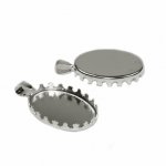 Anhänger für Cabochon 18x25mm silber Krone
