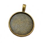 Anhänger für Cabochon 25mm bronze
