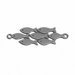 Metallverbinder Fischschwarm 37mm silber