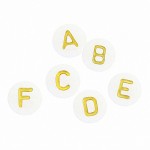 Buchstabenperlen 7mm weiss-gold Stück