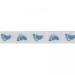 Dekoband 10mm Babyfüßchen blau 1m