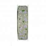 Dekoband 25mm Blümchen natur 1m