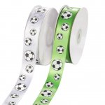 Dekoband 25mm Fußball weiß 20m