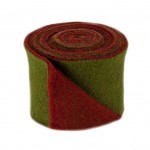 Filzband 15cm zweifarbig oliv-dunkelrot