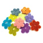 Filz-Blumen 6cm in vielen Farben Merinowolle