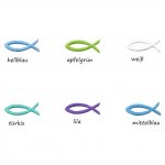 Filz-Fische 3cm türkis 12 Stück