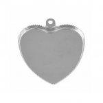 Anhänger für Cabochon 15mm Herz silber