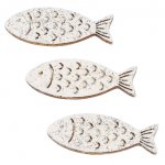 Streuteile Fische 40mm Glitzer weiß 6 Stück