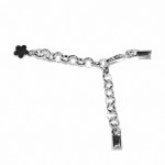 Lederband-Verschluss-Set 3mm silber Blume