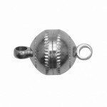 Kugel-Magnetverschluss 12mm silber gerillt
