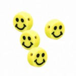 Smileyperle 10mm für Buchstabenperlen gelb